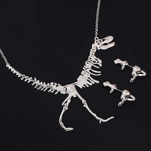 ZOLEAROPY Dinosaur Skeleton Vintage Collar Necklaces Statement Gothic Tyrannosaurus T-Rex Bone Choker Pendant Necklaces Bib Fashion Costume Jewelry thumbnail 4