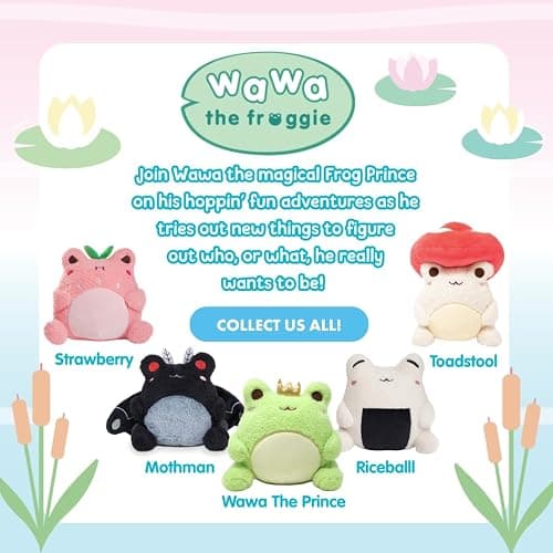 Cuddle Barn PlushGoals - Wawa The Prince Super Soft Cute Kawaii Froggie Collectible Stuffed Animal Plush Toy, 9 inches thumbnail 9