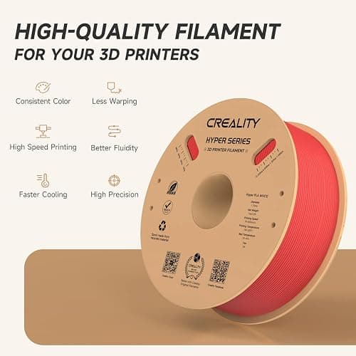 Official Creality Hyper PLA Filament 1.75mm, High Speed PLA 30-600mm/s Rapid 3D Printer Filament, Dimensional Accuracy +/-0.02mm, Fit Most FDM 3D Printers，1KG(2.2lbs) Spool Red thumbnail 3
