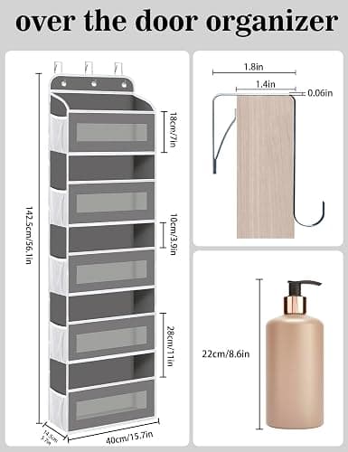 KYEVIS Over The Door Organizer, 5 Shelves Closet Door Hanging Storage and Organizer with 10 Mesh Pockets, Nursery Closet Organizer, Baby Essentials, Stuffed Animal Storage thumbnail 3