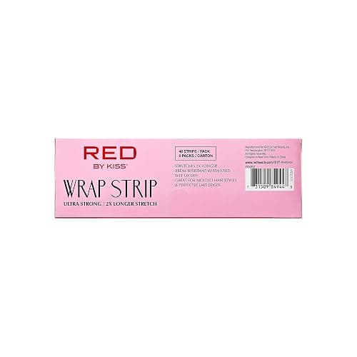 Red by Kiss Hair Wrapping Strip, Ultra Strong 2X Longer Stretch, 40 Strips, Suitable for Wet/Dry Hair, White, Styling Paper for Sleek Hairstyles (3.5", Black, 6 PACK) thumbnail 6