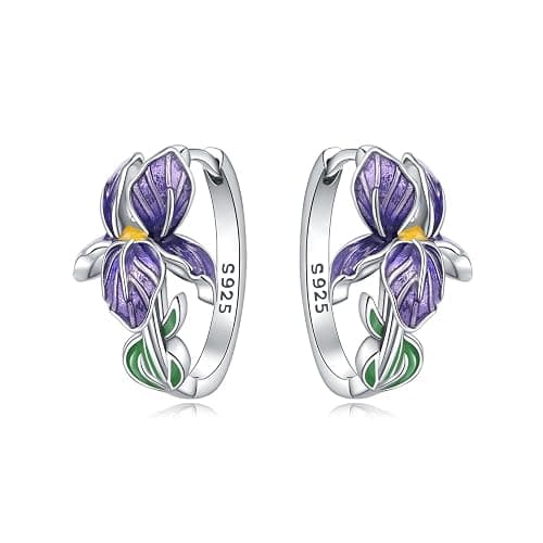 Cycuff 925 Sterling Silver Hoop Earrings Colorful Cubic Zirconia Jewelry Drop Earrings for Women Set Earring Presents for Her - Image 1