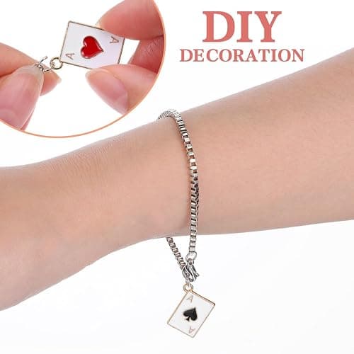 COHEALI 20Pcs Playing Card Charms Metal Enamel Queen of Hearts Spade Checkered Card Charms for Jewelry Making Diy Craft Pendants Bracelet Necklace Accessories thumbnail 5