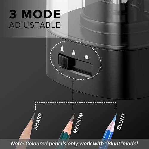 Deli Electric Pencil Sharpener, Automatic Pencil Sharpeners for No.2 Pencils Colored Pencils, USB & Battery Operated Pencil Sharpener for Kids, School, Home, Office, Classroom, Black thumbnail 7