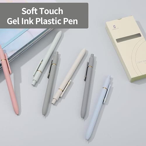Ddaowanx Gel Pens, 6 Pcs 0.5mm Quick Dry Fine Point Smooth Writing Pens, Cute Office School Supplies Gifts for Women (6 Pcs Morandi-Black Ink) thumbnail 4