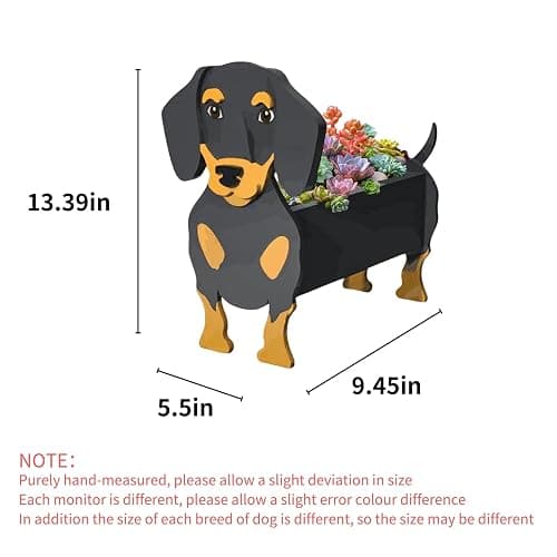 strolfay Dachshund Dog Planter, Cute Animal Shaped Plant Pot, Dog Flower Pot, Spring Planter Gifts for Women & Pet Lovers, Indoor Outdoor Garden Home Office Decor, 9.45 x 7.5 x 13.39 Inches thumbnail 2