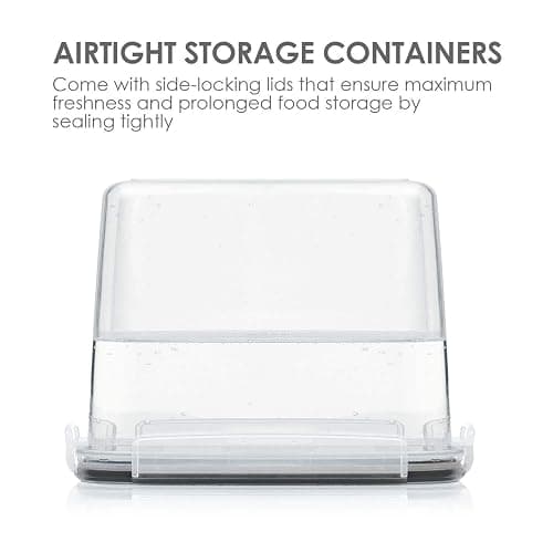 Vtopmart Food Storage Containers 3.3 quart / 3.6L, 4 Pieces BPA Free Plastic Airtight Canister for Flour, Sugar, Baking Supplies, with 4 Measuring Cups and 24 Labels,Black thumbnail 7
