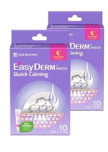 DWEasyDerm Quick Calming Magnesium Patches(20 patches) with Cica Ampoule - Intensive Care, Pimple patches, Hydrocolloid Band, Zits Spot care Overnight Home Care 2-8 hours, New boxs types - Image 1