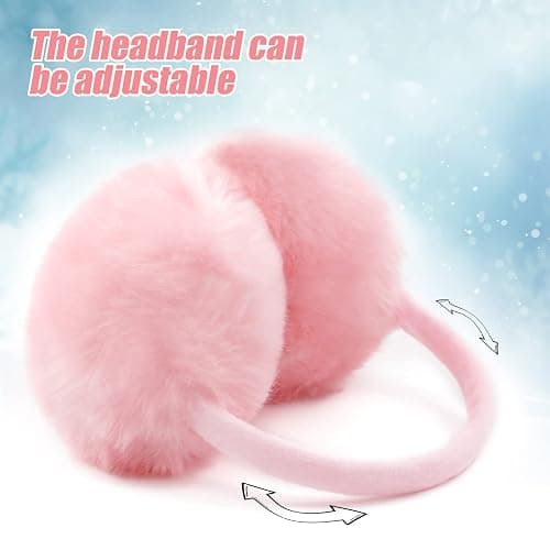 Winter Ear Muffs Women Warm Earmuff Girls Ear Warmers Soft Plush Outdoor Adjustable Ear Cover thumbnail 2