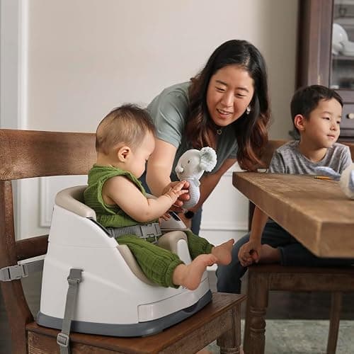 Ingenuity Baby Base 2-in-1 Booster Feeding and Floor Seat with Self-Storing Tray - Cashmere thumbnail 2