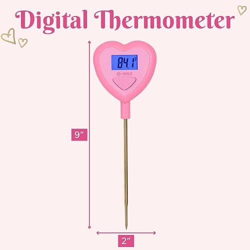 Paris Hilton Digital Heart Shaped Thermometer for Cooking, Baking and Grilling, Instant Read in Celsius or Fahrenheit, Pink thumbnail 3