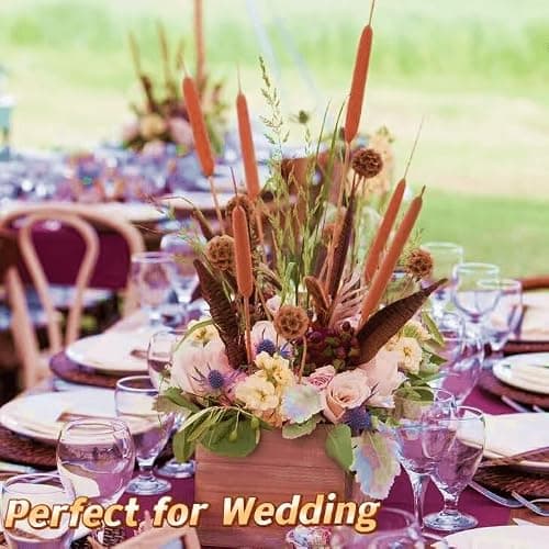 Dried Natural Brown Cattails Flowers - 20PCS Real Broadleaf Pencil Cattail Stems Bundles, 17'' Bulrush Plants Dry Flower for DIY Floral Arrangements, Wedding Home Office Gardens Decor thumbnail 2