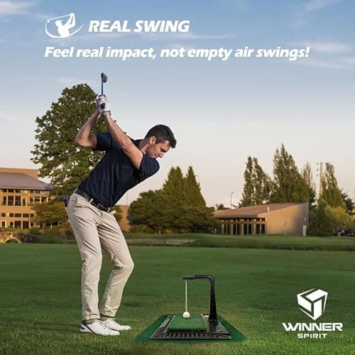 WINNER SPIRIT Real Swing 300 Golf Swing & Hitting Trainer, True Impact, Checking Path After Swing Practice Mat Groover Training Aid, Height Adjustable thumbnail 5