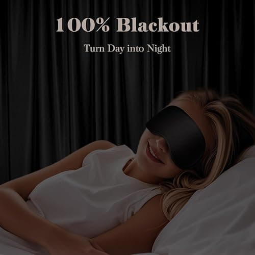 Fygrip 3D Eye Mask Sleep Mask for Men & Women, 100% Pressure-Free & Light Block-Out Eye Mask for Sleep with Easy Adjustable Strap, Night Eye Cover for Travel, Black thumbnail 2