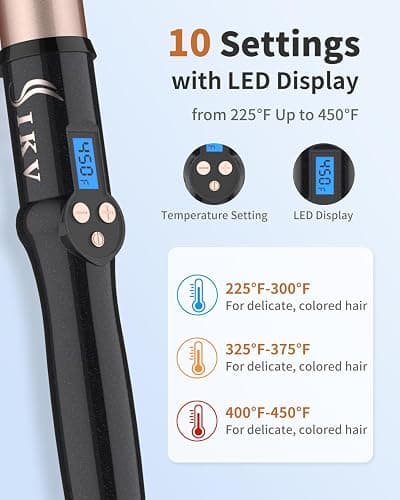 1 1/4 Inch Curling Wand Ceramic Long Barrel,1.25 Inch Curling Wand Iron for Long Hair,Dual Voltage Hair Curling Wand thumbnail 5