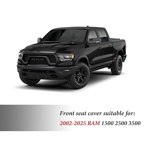 Coverado Seat Covers for Dodge Ram, Waterproof Front Car Seat Covers for Truck Compatible with 2002-2026 Dodge Ram 1500 2500 3500 Crew Double Mega Quad Cab(Red) thumbnail 5