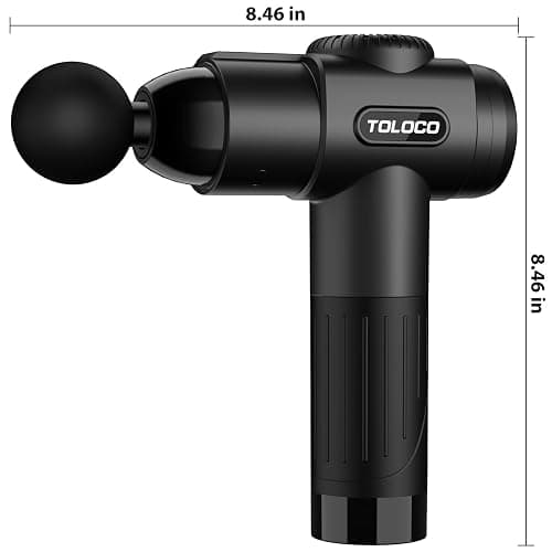 TOLOCO Massage Gun, Deep Tissue Back Massage for Athletes for Pain Relief, Percussion Massager with 10 Massages Heads & Silent Brushless Motor, Christmas Gifts for Women, Men, Black thumbnail 9