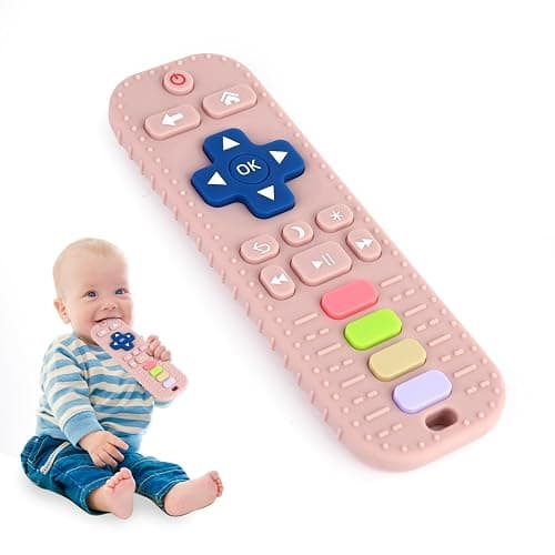Hooku Silicone Teethers for Babies 0-6 Months, Teething Toys for Babies 6-12 Months, Baby Remote Control Toy, Infant Toys 0-3 Months, Sensory Chew Toys, Toddler Newborn Baby Girl Boy Gifts - Image 1