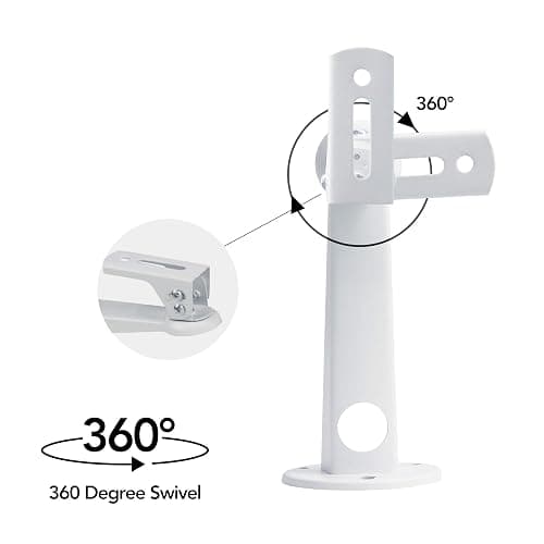 Mini Projector Wall Mount/Projector Hanger/CCTV Security Camera Housing Mounting Bracket(White) - for CCTV/Camera/Projector/Webcam - with Load 8 lbs Length 7.8 inch - Rotation 360° (White) thumbnail 3