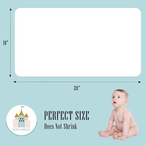 Cute Castle 12 Pack Muslin Burp Cloths for Baby - Ultra-Soft 100% Cotton Baby Washcloths - Large 20'' by 10'' Super Absorbent Milk Spit Up Rags - Burpy Cloths for Unisex, Boy, Girl - White thumbnail 2