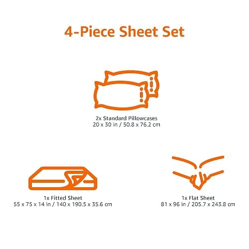 Amazon Basics 4 Piece Bed Sheets Set, 100% Cotton Jersey, Includes Super Soft, Flat and Fitted Sheets, Pillowcase, Full, Oatmeal, Solid thumbnail 6