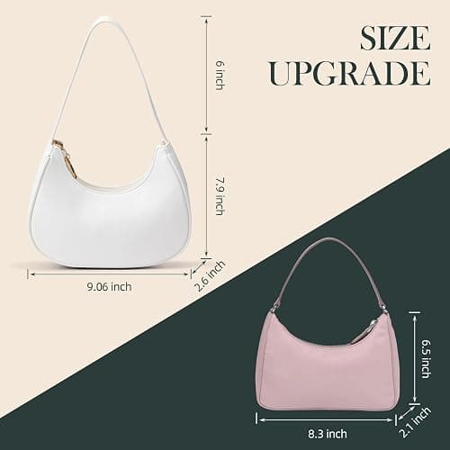 Shoulder Bags for Women Mini Clutch Purse with Zipper Closure,Classic Cute Hobo Tote Handbag thumbnail 5