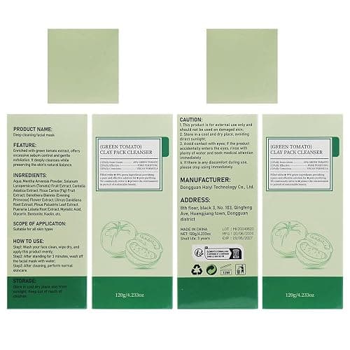 Grüne Tomate Maske, Gesichtsreinigungs-Ton-Maske, Auftragen der Maske, Hydratisieren, Befeuchten, Grüne Tomaten-Ton-Maske, Reinigung der Poren des Gesichts thumbnail 8