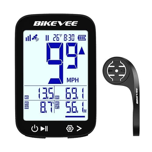 Bikevee GPS Bike Computer Wireless Cycling Computer with Auto Backlight, Bicycle Speedometer Odometer, Waterproof GPS Speed Tracker for Road Mountain Bikes - Image 1
