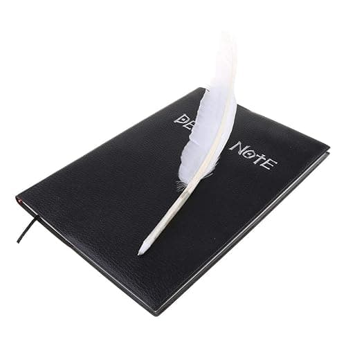 Death Note Notebook with Feather Pen, Best Gifts for Cosplay Lovers, Can Be Used As Diary and Notebook. (with Feather Pen and L-Shaped Necklace) thumbnail 5