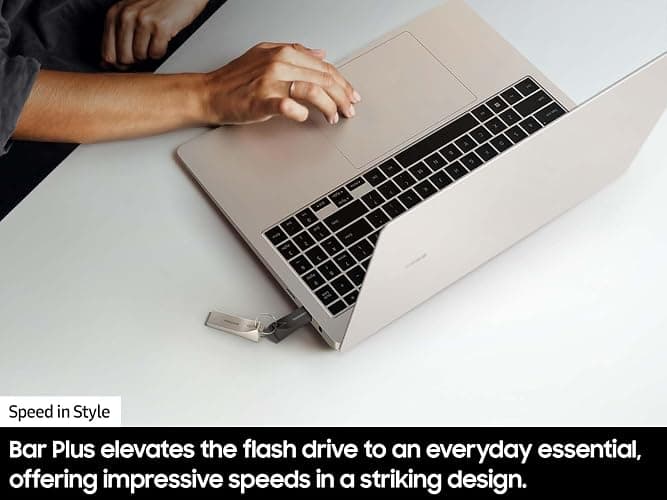 Samsung BAR Plus USB 3.2 Flash Drive, 512GB USB Standard Type-A, Speeds Up to 400MB/s, Portable Storage Memory Stick, Durable Thumb Drive Compatible with USB 3.0/2.0, MUF-512BE3/AM, Champagne Silver thumbnail 4