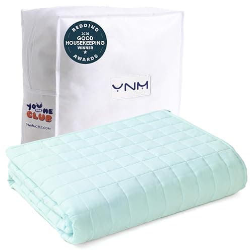 YnM 15lbs Weighted Blanket for Adults, Heavy Bed Throw Blanket with Cooling Glass Beads for All Season Use, Ideal for ~110lbs (48x72 Inches, Twin/Full, Mint Green) - Image 1