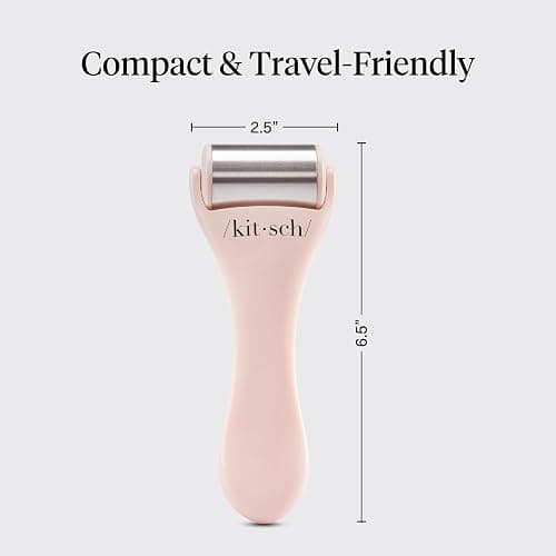 Kitsch Ice Roller for Face – Stainless Steel Ice Face Roller to Reduce Puffiness, Redness & Headaches – Cooling Facial Roller for Skin Care, Irritation Relief & Spa-Like Experience at Home-Pink thumbnail 5