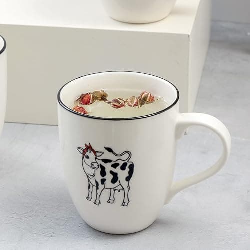 LEHAHA Farmhouse Coffee Mugs Set,16 OZ Animal Large Ceramic Mugs with Handle, Set of 6, Christmas Porcelain Cups for Coffee, Tea, Cocoa, Office and Home Use, Practical Gift, Assorted Design thumbnail 6