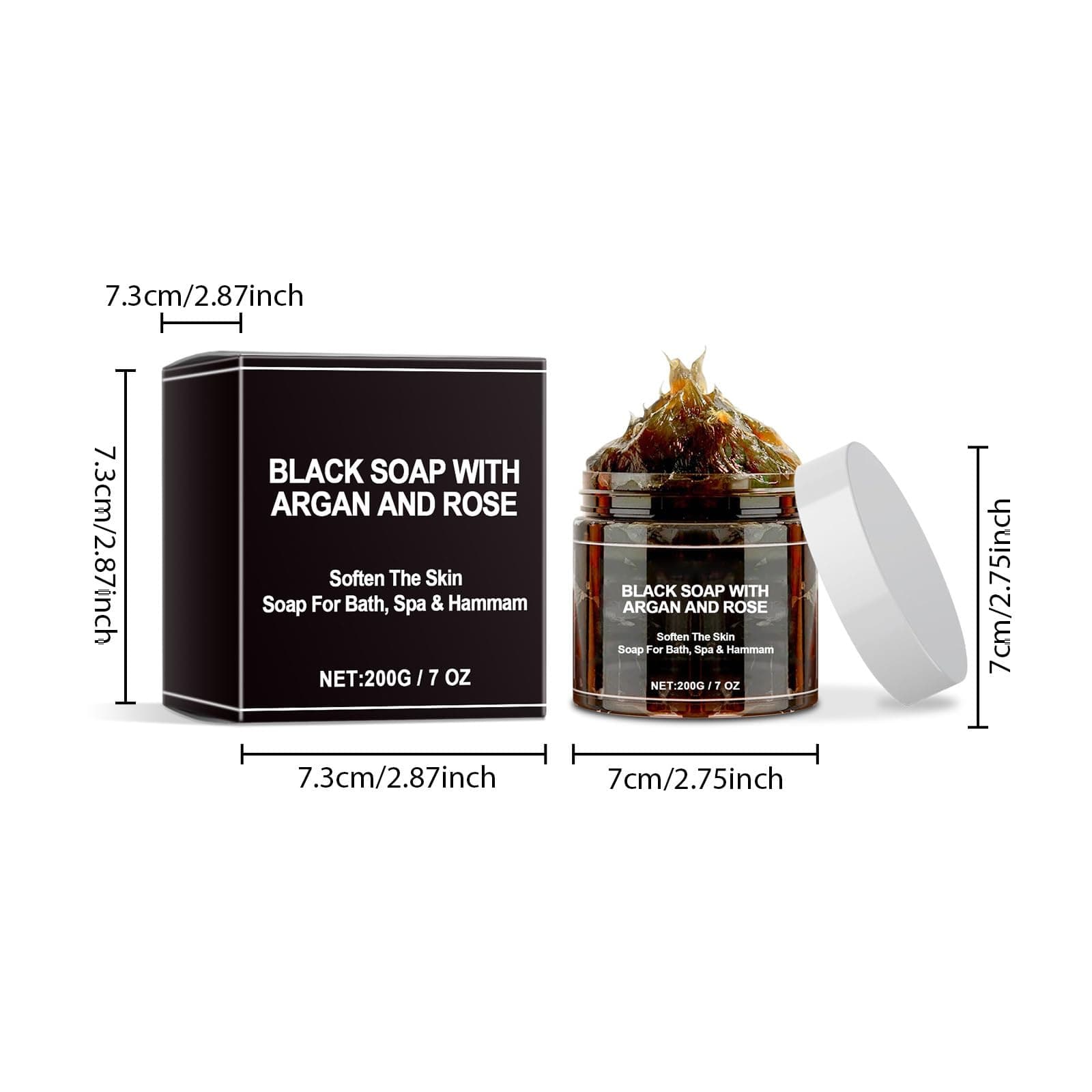 Morocco Black Soap – Exfoliating Body Scrub Bar with Argan and Rose for Deep Cleaning, Natural African Black Soap Suitable for All Skin Types (01) thumbnail 9