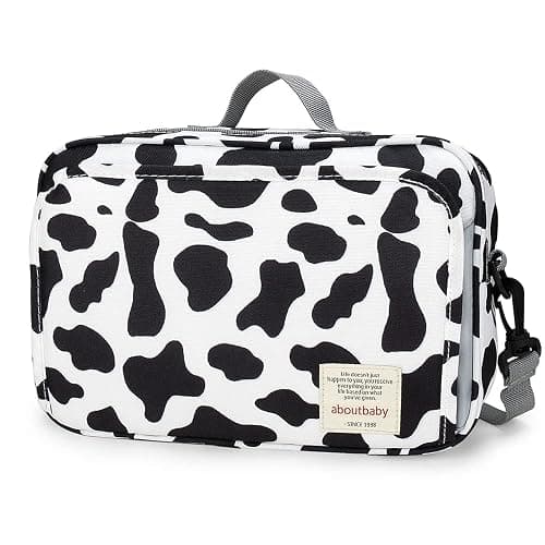 MOMIGO Baby Diaper Caddy Bag - Diaper Caddy Tote Baby Stroller Bag Nursery Storage Bin for Diapers, Wipes & Toys Mini Diaper Bag for Outdoor (Cows) - Image 1