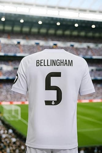 Real Madrid Jersey. Real Madrid Home Shirt 25/26 Bellingham 5#. 100% Polyester. Classic fit. Official RM Jersey. thumbnail 3