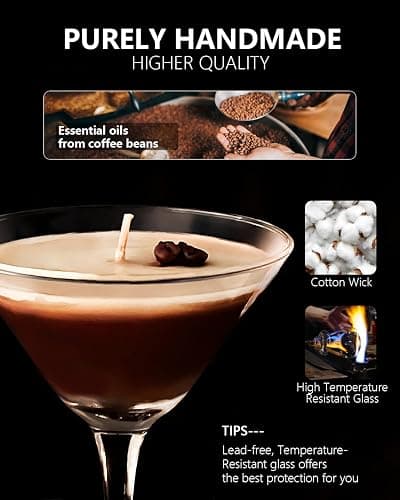 Taruzil Coffee Martini Candles Gifts for Women Men, Scented Candles Unique Gifts for Women Girl Friend Soy Wax Candles for Home, Bedroom,Coffee Bar Scented for Christmas, Birthday,Halloween thumbnail 3