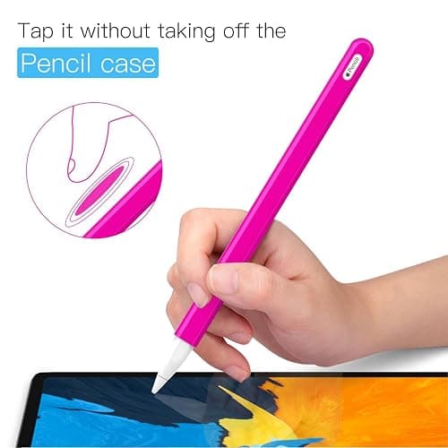 MoKo Pencil Case for Apple Pencil 2nd Generation/Apple Pencil Pro,[2 Pieces] Protective Silicone Apple Pencil 2nd Generation Pencil Holder Sleeve and Protective Nib Cover for Apple Pencil 2,Pitaya Red thumbnail 8
