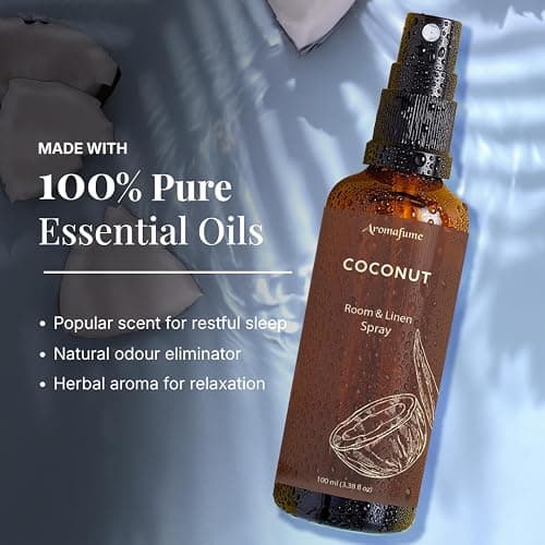 Coconut Air Freshener Spray for Room, Linen & Pillow 100ml by Aromafume | Made with Pure Coconut Essential Oil | Aromatherapy Spray to Calm and Soothe | Mist for Bedding, Fabrics thumbnail 5