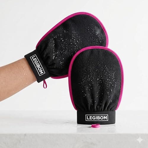 Legibom Korean Exfoliating Mitt & Body Scrub Glove – Deep Dead Skin Remover for Keratosis Pilaris & Self-Tan Removal – Smooth Skin Exfoliator for Shower, Women & Men 100% Viscose thumbnail 5