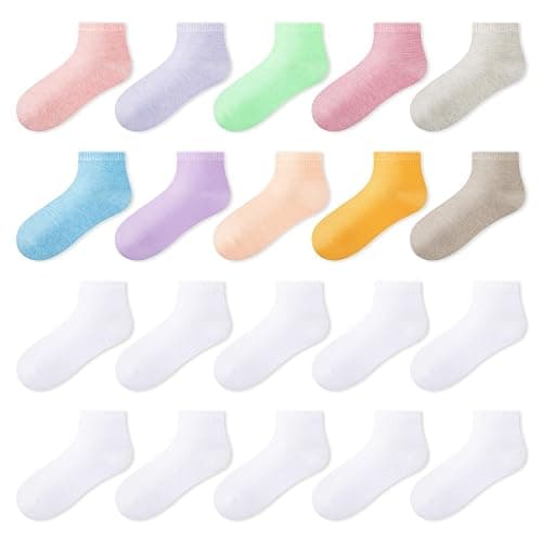 LITERRA 20 Pairs Women's Ankle Socks - Bulk Value Pack, Breathable Casual Basic Athletic Socks for Women Size 5-9/9-11 thumbnail 8