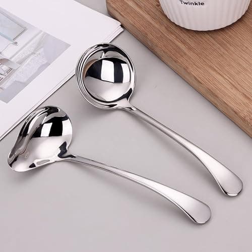 Mafier 1-Piece Sauce Ladle and 1-Piece Gravy Ladle, 18/10 Stainless Steel, Dishwasher Safe(Silver) thumbnail 2