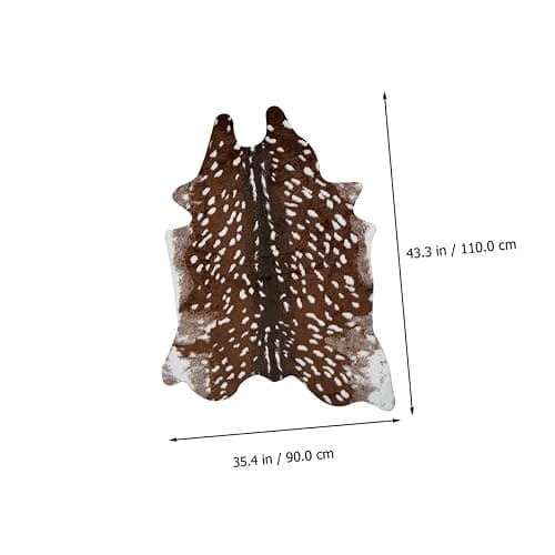Artibetter Faux Deer Hide Rug: 110x90cm Plum Deer Area Rug – Non-slip Washable Animal Print Carpet for Bedroom, Living Room & Study thumbnail 3