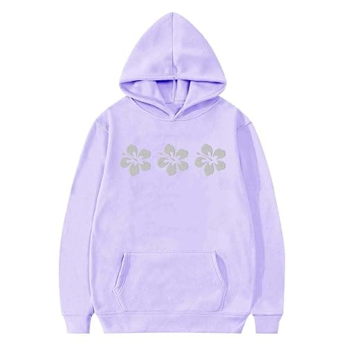 Huihong Children's Sweatshirt Hoodie Kids Girls Floral Cute Graphic Winter Long Sleeved Tops Pullover Hoody for Girls Oversized School Comfy Casual Jogging Blouse 2-13 Years thumbnail 3