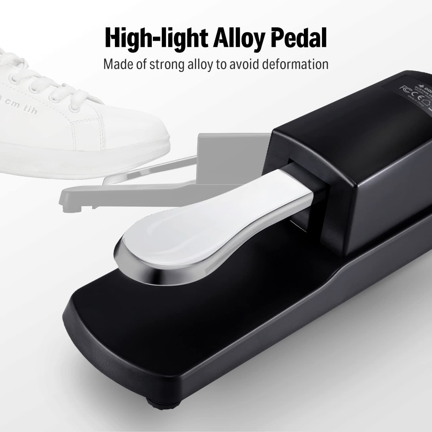 Donner Piano Sustain Pedal, Keyboard Sustain Pedal for Digital Piano Electronic Keyboard MIDI Synthesizer, Sturdy Durable, with Polarity Switch, 1/4'' (6.35mm) Input Plug, DSP-001 thumbnail 4