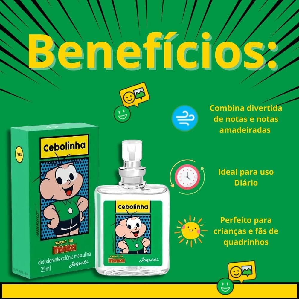 Colônia desodorante masculino teen Cebolinha Turma da Mônica 25ml em spray Jequiti thumbnail 2