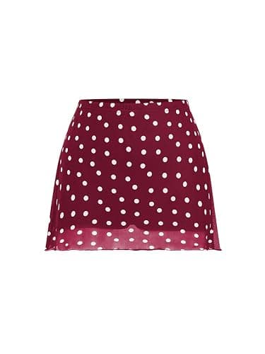 Verdusa Women's Polka Dots Mini Skirt Y2K Vintage Mesh Country Concert Outifits - Image 1