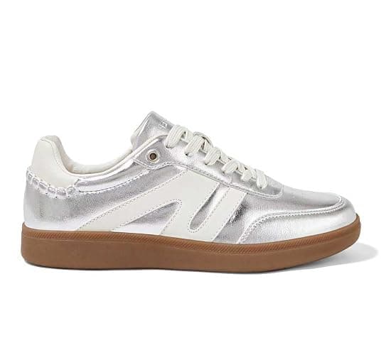 LUCKY STEP Women Classic Retro Gum Sole Fashion Sneakers Casual Tennis Skate Shoe Genuine Leather Walking Footwear Anti Slip Trainers - Image 1