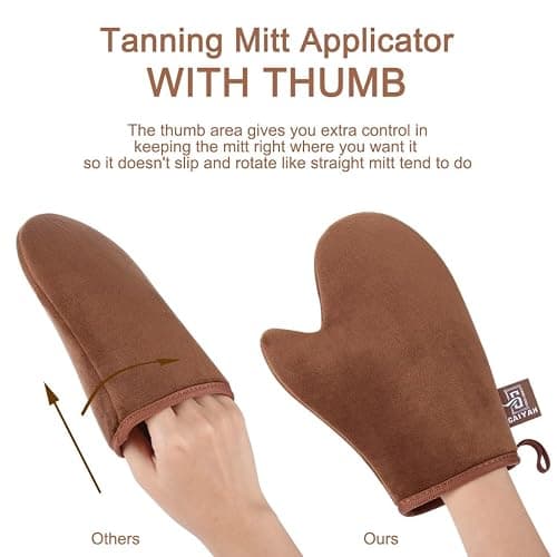 GAIYAH Self Tanning Mitt Applicator Self Tanner Mitt Applicator Tanning Mitts Self Tanner With Thumb Ultra Soft Tanning Glove For Self Tan Mitt thumbnail 4