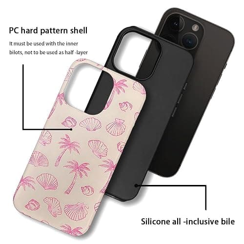 DAIZAG Case Compatible with for iPhone 16 Pro Max,Pink Seashells Palm Trees Beach Phone Case for iPhone 16 Pro Max for Girl Women Boy Men thumbnail 3
